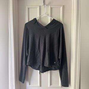 Prana Lightweight Charcoal Cinchable Cropped Hoodie